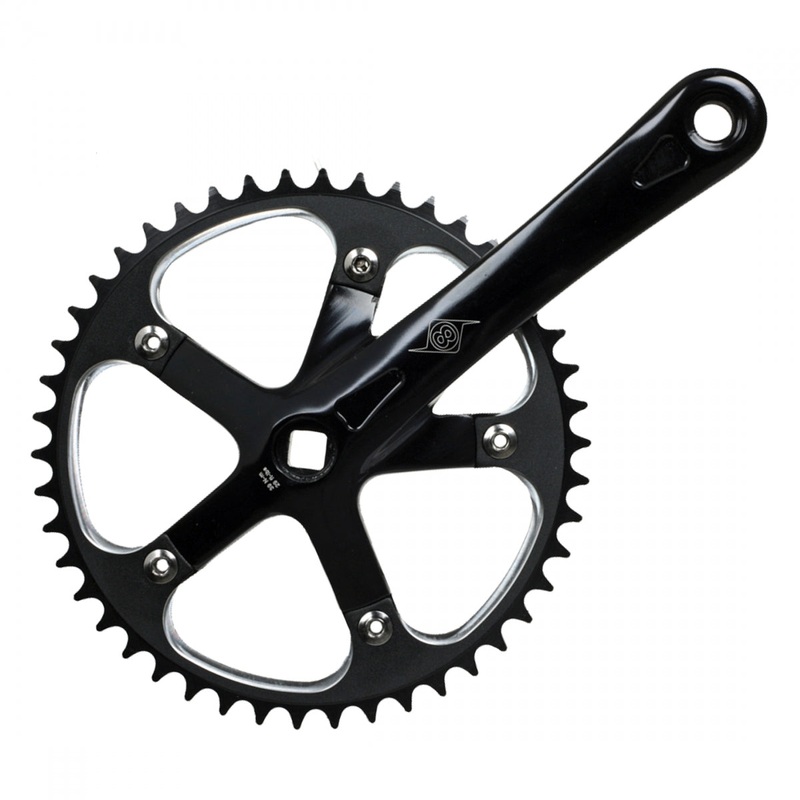 Origin8 Track/SS Crankset 175×46 103mm JIS Square Taper Blk 130x5B Bolt Pattern