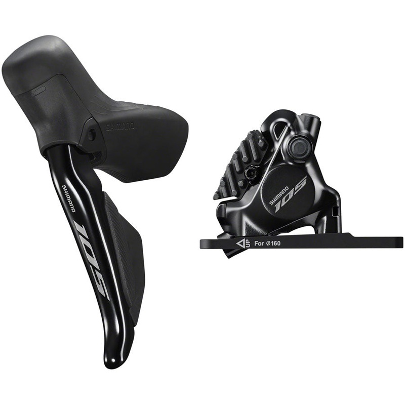 Shimano 105 ST-R7170-LE Di2 Shift/Brake Lever BR-R7170 Hydraulic Disc Brake Caliper – Front 2x Flat Mount Fork Adaptor BLK