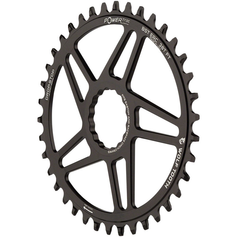 Wolf Tooth Elliptical Direct Mount Chainring – 38t RaceFace/Easton CINCH Direct Mount 3mm Offset Drop-Stop Flattop Compatible BLK