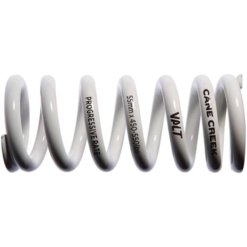 Cane Creek Progressive Rate VALT Lightweight Rear Shock Spring – 65mm x 450-550lbs White