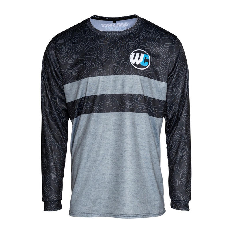 Worldwide Cyclery Jersey – Topo Heather Grey Long Sleeve, Large