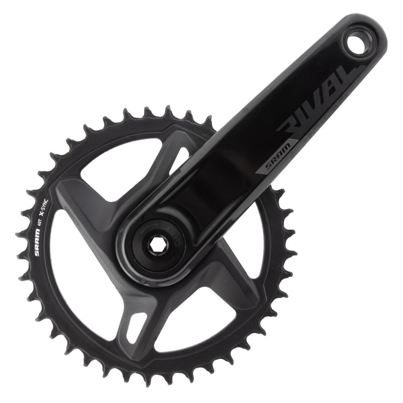 SRAM Rival 1 AXS Wide Crankset – 165mm 12-Speed 40t 8-Bolt Direct Mount DUB Spindle Interface BLK D1