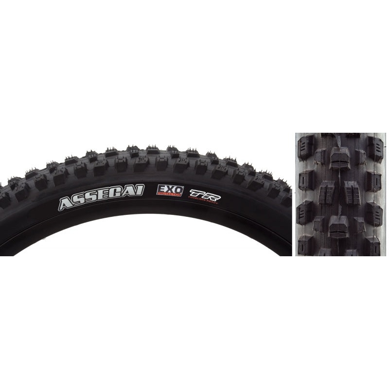 Maxxis Assegai Tire – 29 x 2.5 Tubeless Wire Black DH Wide Trail