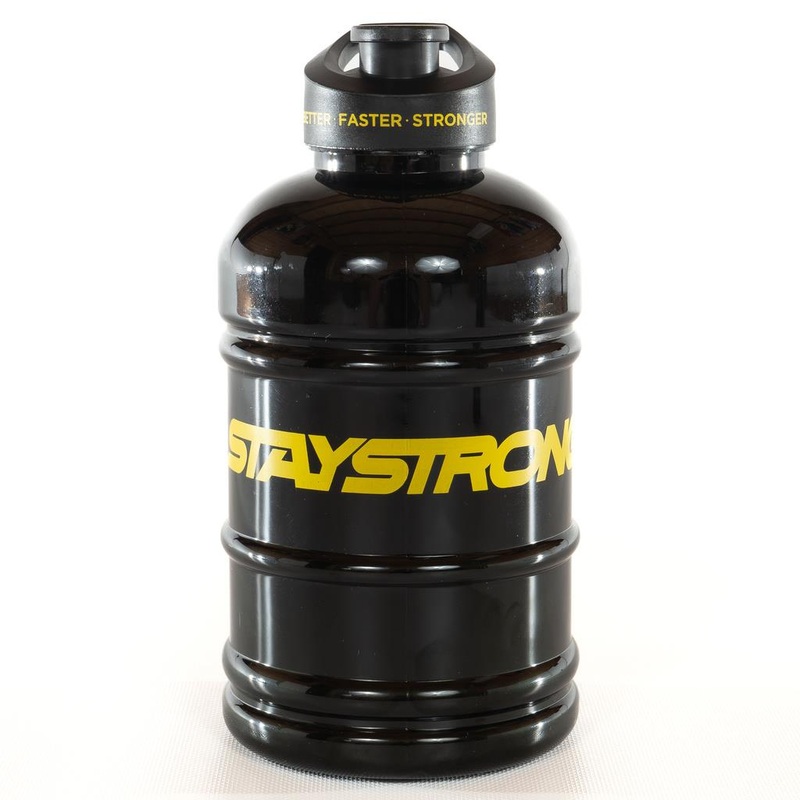 Stay Strong Word Canister Bottle – Black/ Yellow