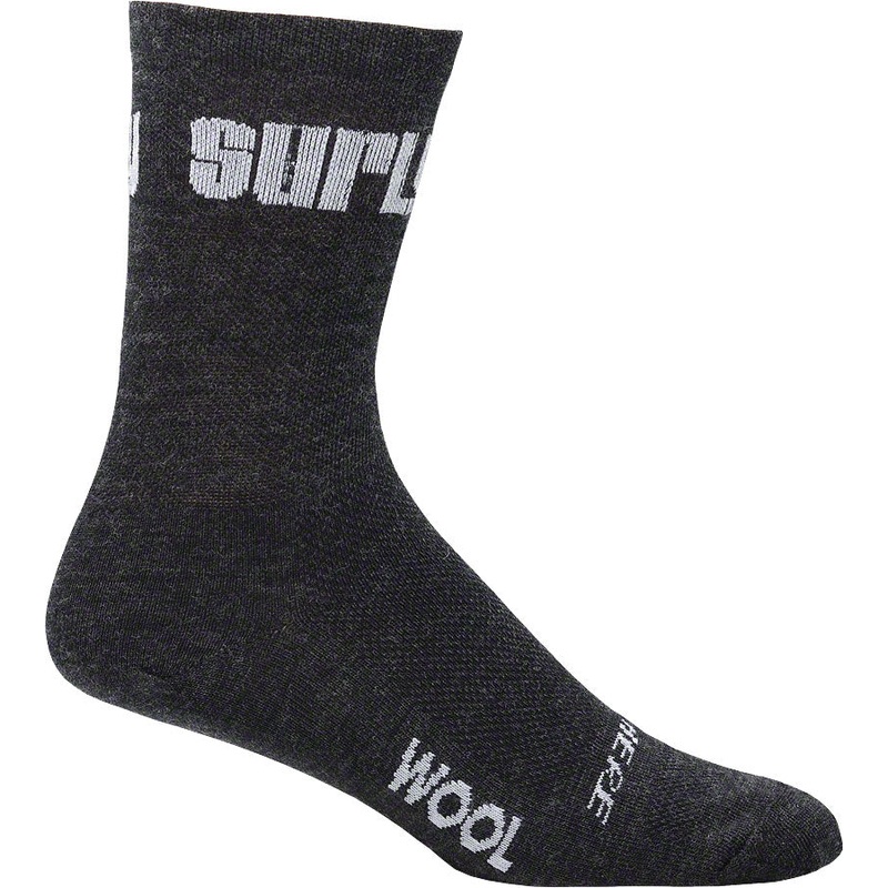 Surly Logo Wool Socks – 5 inch Black Large