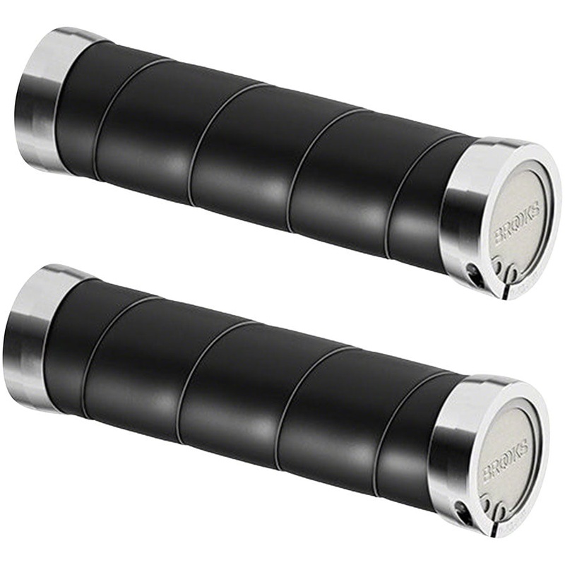 Brooks Slender Leather Grips – Black, 130/130mm