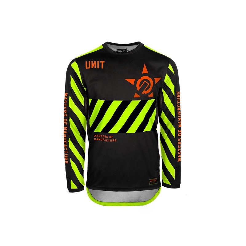 Unit Hazard Long Sleeve MX Jersey – Slim Fit – Black-Yellow – 2021