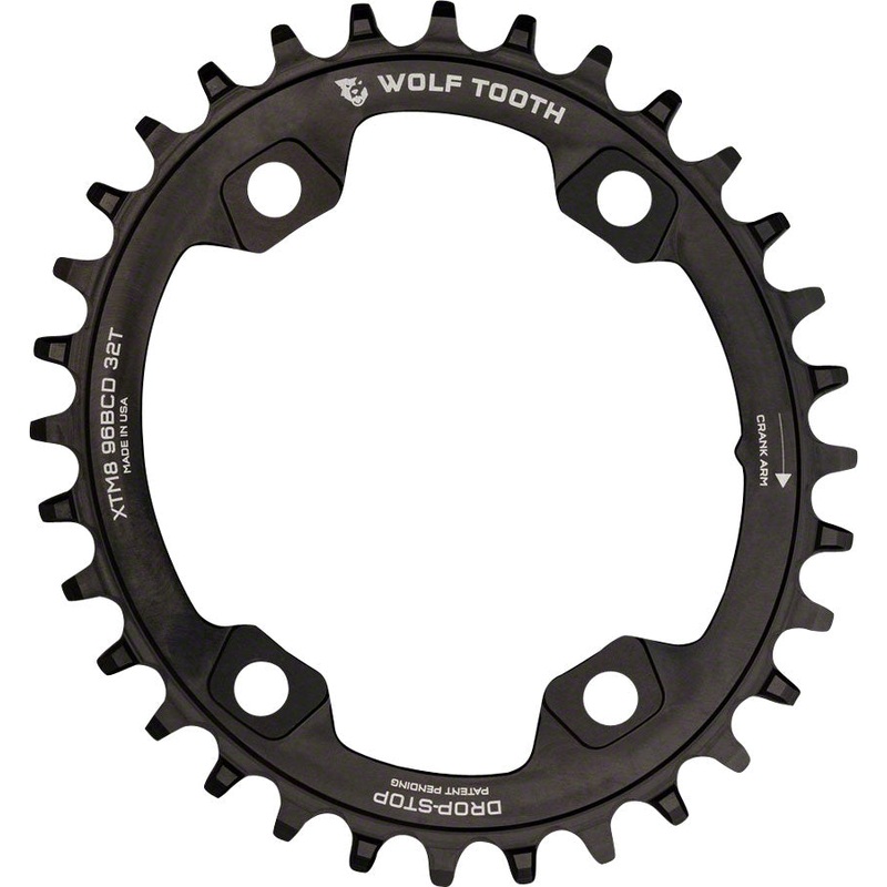 Wolf Tooth Elliptical 96 BCD Chainring – 30t, 96 Asymmetric BCD, 4-Bolt, Drop-Stop, For Shimano XTR M9000 and M9020