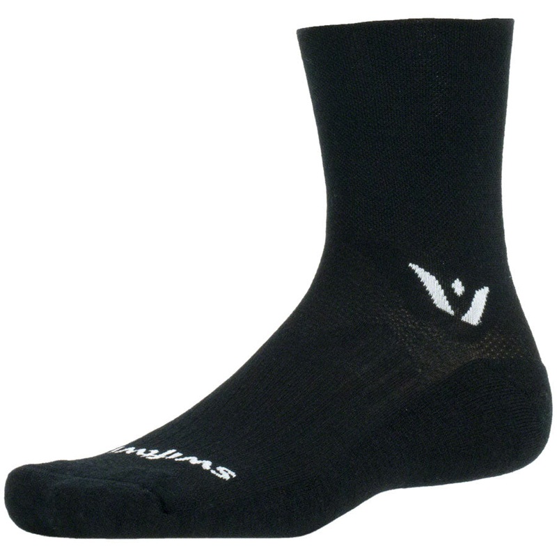 Swiftwick Pursuit Quarter Crew Socks – 4″ Black X-Large