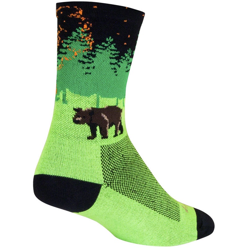 SockGuy Off the Grid Crew Socks – 6″ Green/Black/Brown Small/Medium