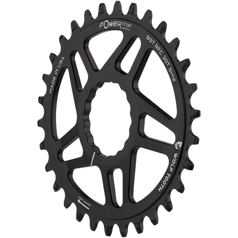 Wolf Tooth Elliptical Direct Mount Chainring – 34t, RaceFace CINCH Boost, Drop-Stop ST for Shimano 12 Speed HG+, Black