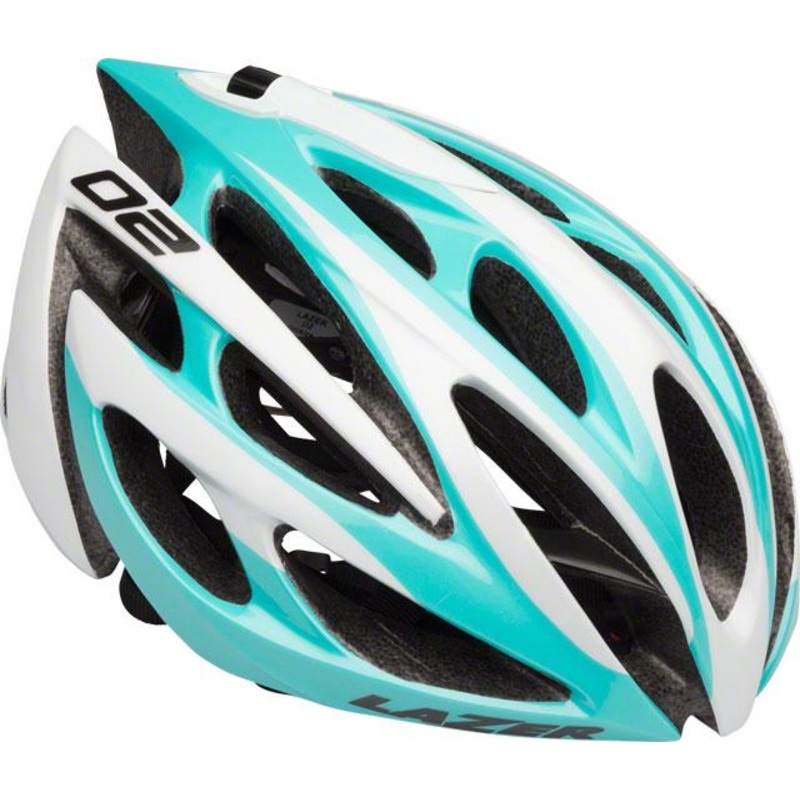 Lazer O2 Celeste Road Helmet – White-Celeste